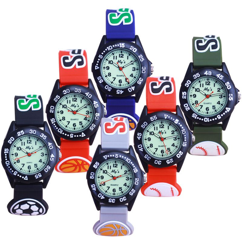 3D立體卡通兒童手錶-可旋轉錶圈-紅色棒球