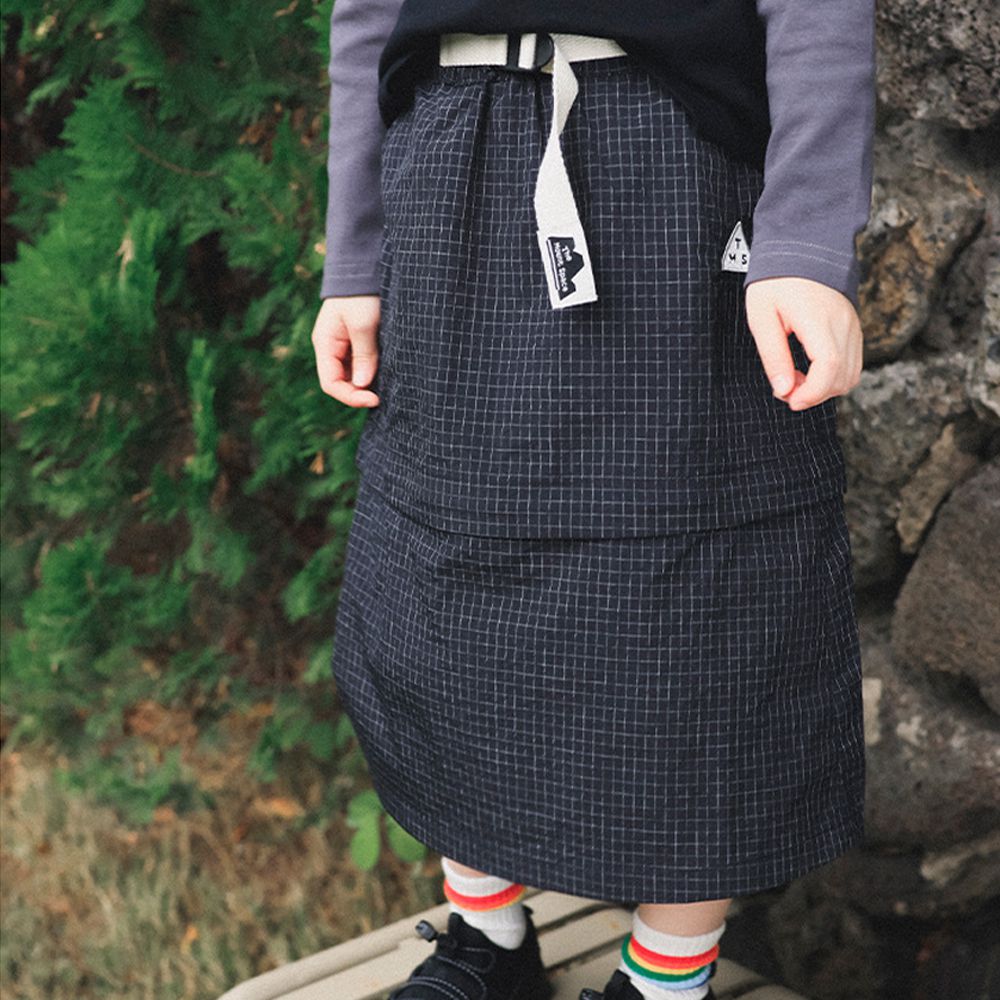 2WAY防潑水休閒長裙/短裙-黑色