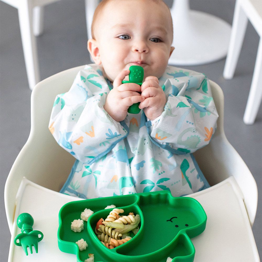 防水長袖圍兜-恐龍