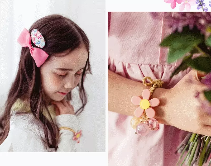 韓國 Bimbo Bimba - 髮夾2入組-Angel-玫瑰粉