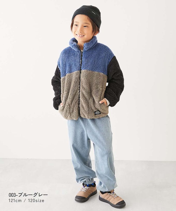 日本 devirock - 配色泰迪熊保暖毛絨外套-黑灰