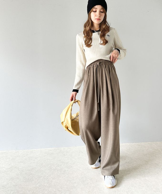 日本 Classical Elf - 成熟率性寬版鬆緊長褲-黑