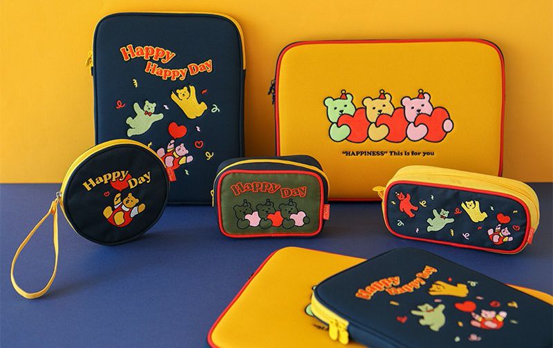 韓國 Daily Like - 圓形零錢包-快樂果凍熊 (15 x 15 x 1cm)