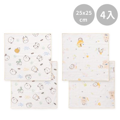 奇哥 - Chic”a”Bon天絲紗布手帕 25x25cm 4入 (網路獨家)