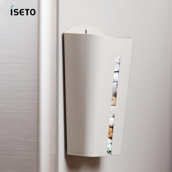日本ISETO - 塑膠袋收納存取架-白