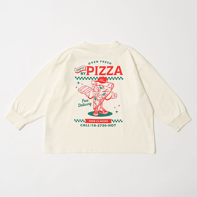 日本 b-ROOM - 純棉柔軟世界美食長袖上衣-台灣包子-海軍藍