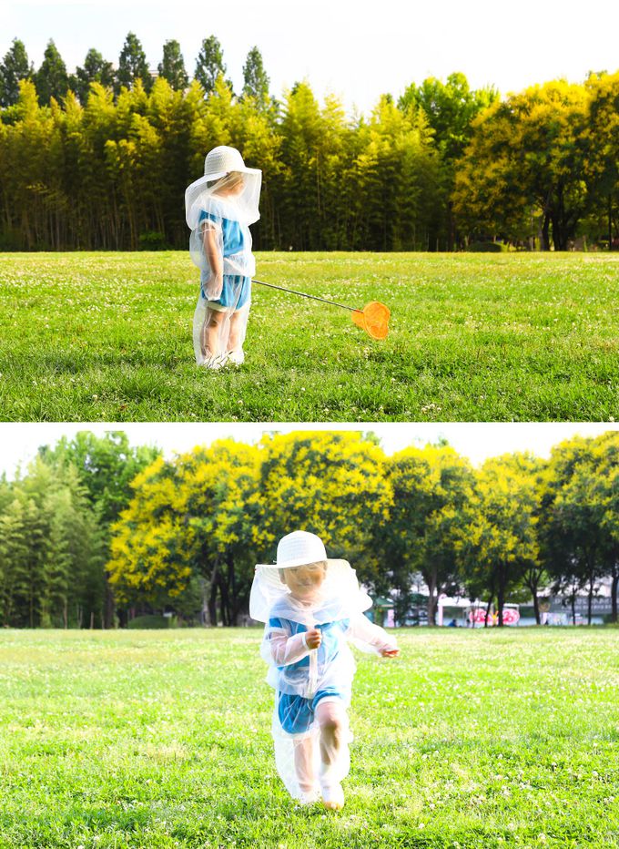 韓國 OZKIZ - 兒童防蚊蟲網連身褲套裝-白