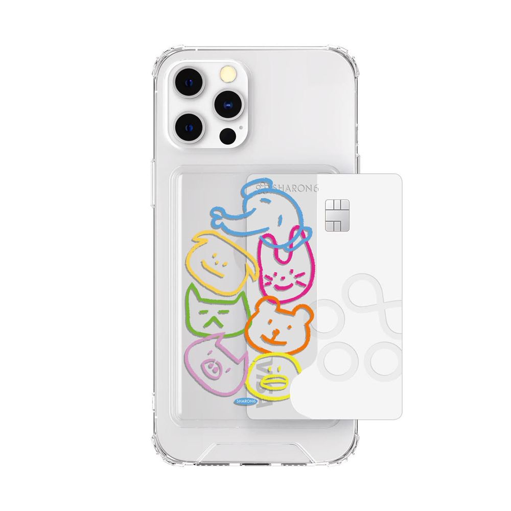 韓國 SHARON6 - 設計款卡夾式手機殼-可愛動物