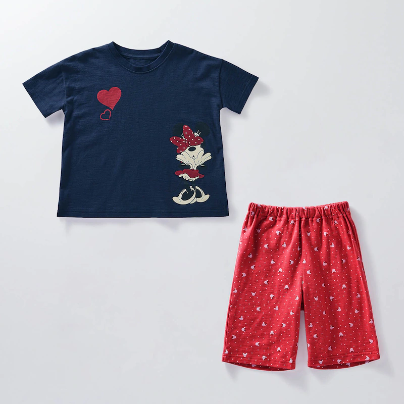 日本千趣會 - 迪士尼 純棉涼爽短袖家居服/睡衣-米奇泡泡-深藍x灰