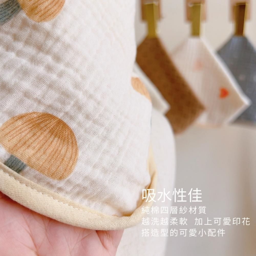 四層紗兩用圍兜6件組 (F碼25X25CM)
