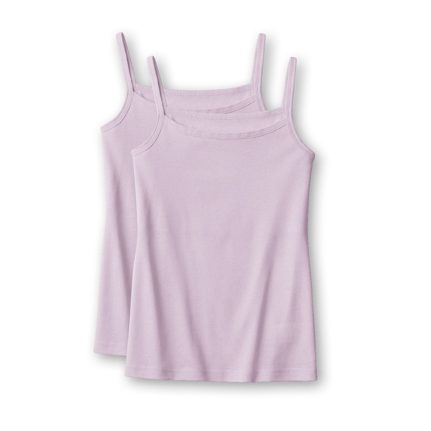 日本 Hummingchouchou - 100%棉 雙層布少女內搭/小可愛2件組-細肩帶款-薄荷綠