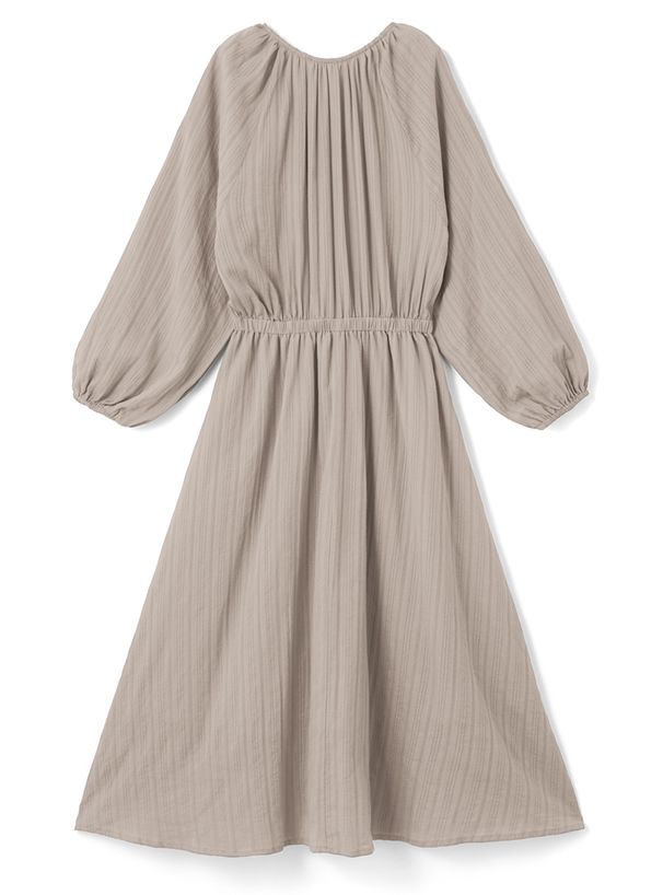 日本 GRL - 小步舞曲泡泡袖縮腰洋裝-軍綠