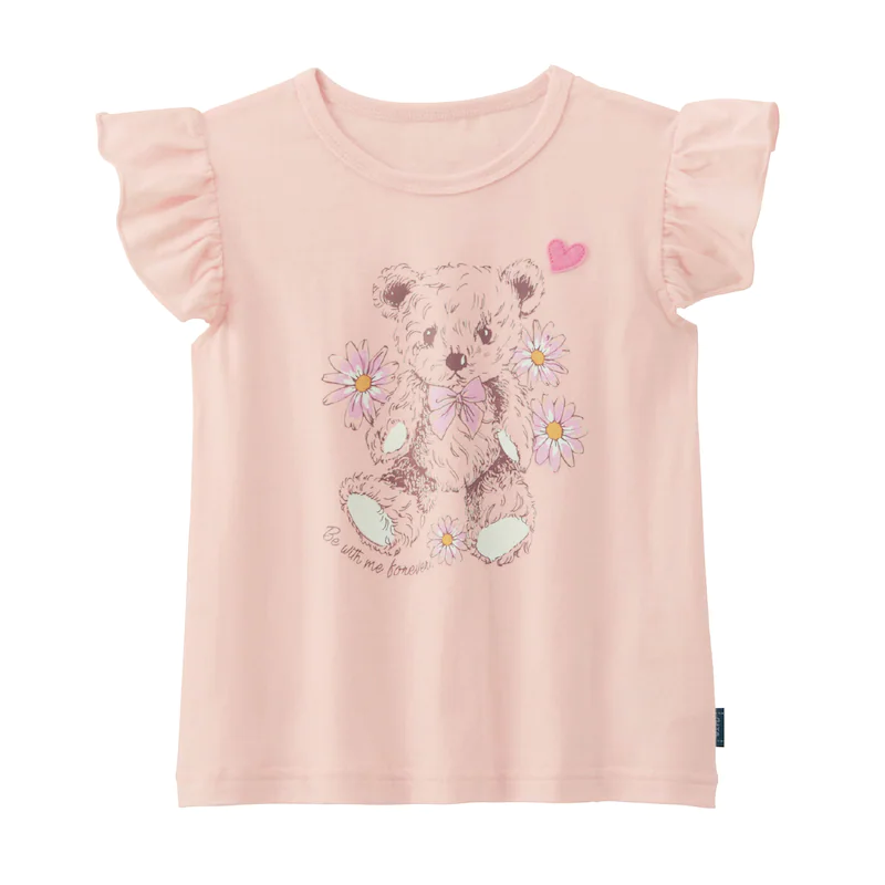 日本千趣會 - GITA 天竺棉印花荷葉無袖T-小雛菊-白