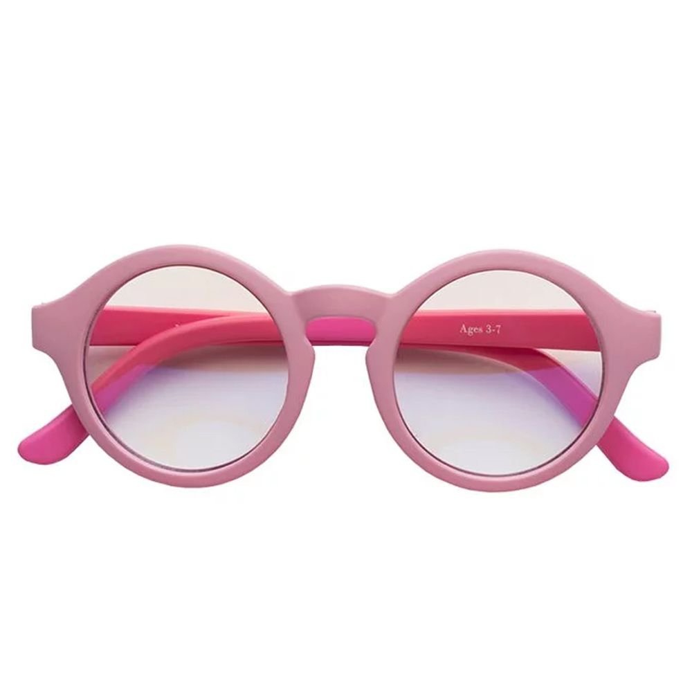 MiniTutu - 藍光眼鏡-圓框粉-粉色