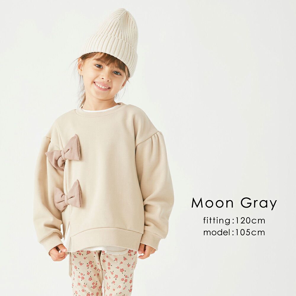 日本 evercloset - 超萌大蝴蝶結開叉裏毛長袖上衣-粉紅