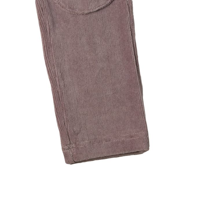 akachan honpo - 10分燈心絨褲-膝蓋圖案-灰色