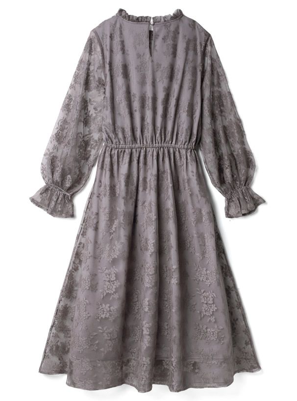 日本 GRL - 浪漫之吻花蕾絲洋裝-摩卡紫