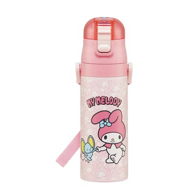 日本 SKATER - (兒童)不鏽鋼直飲保溫水壺-美樂蒂與弗蘭多-470ml