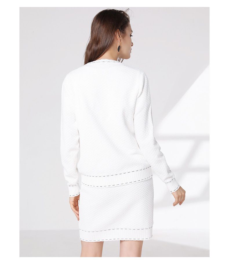 針織連身裙套裝-連身裙+外套-黑色-2件式