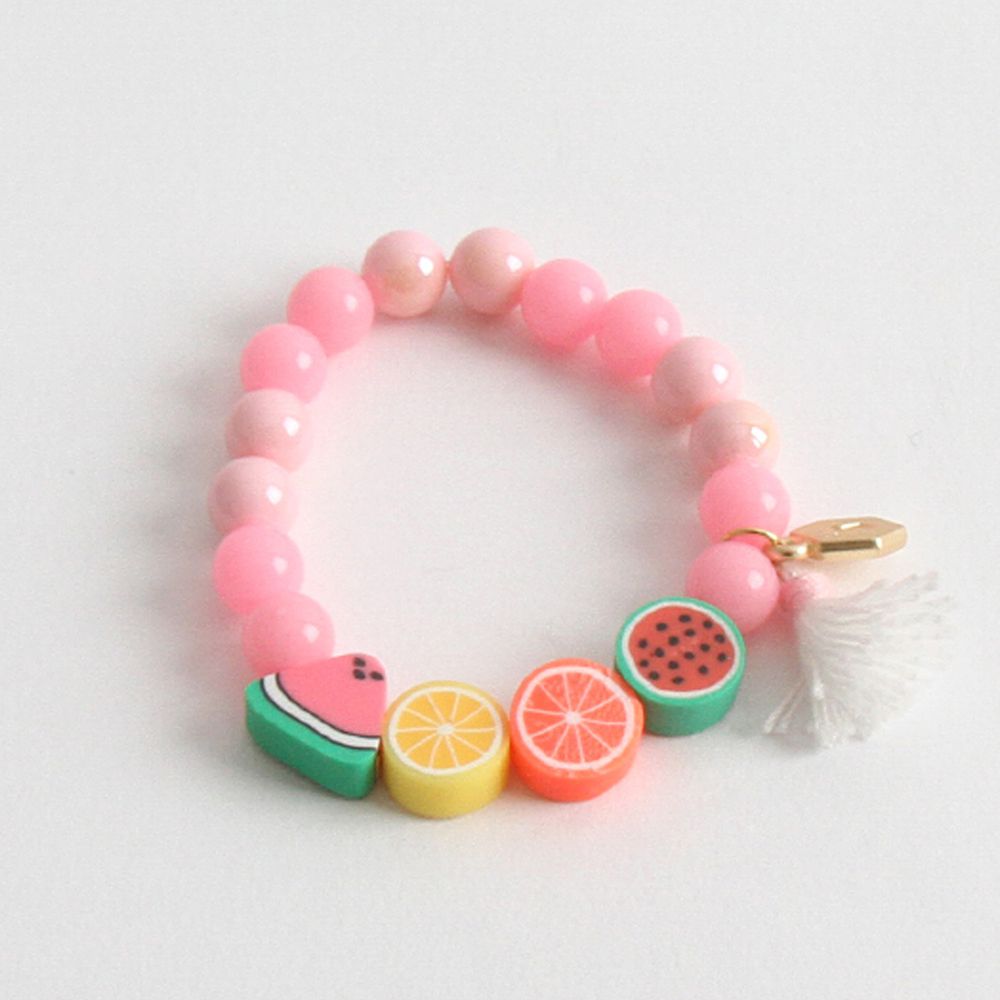韓國 Babyblee - 串珠手鏈-水果家族-粉紅