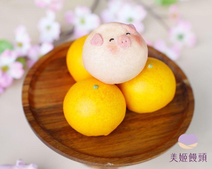 美姬饅頭 - 豬事大橘造型蛋黃酥 (6入)-50g