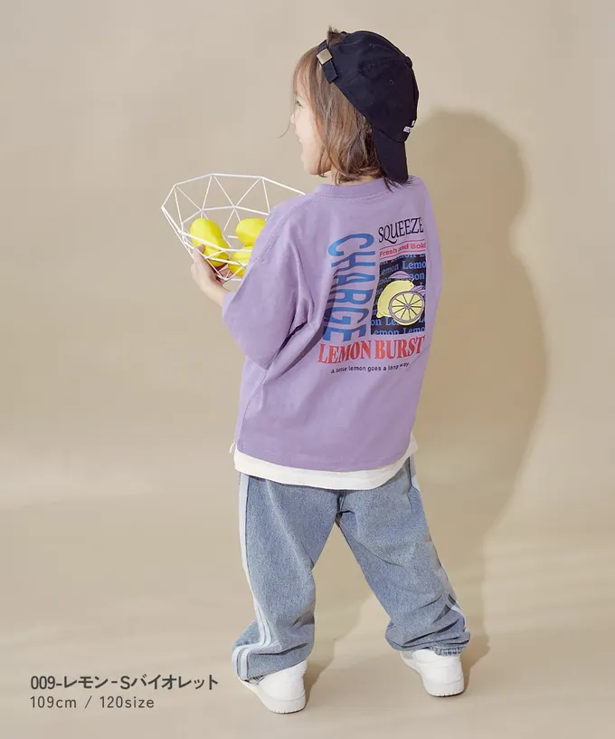 日本 devirock - 100%棉 帥氣印花短袖上衣-胸口英文-檸檬黃