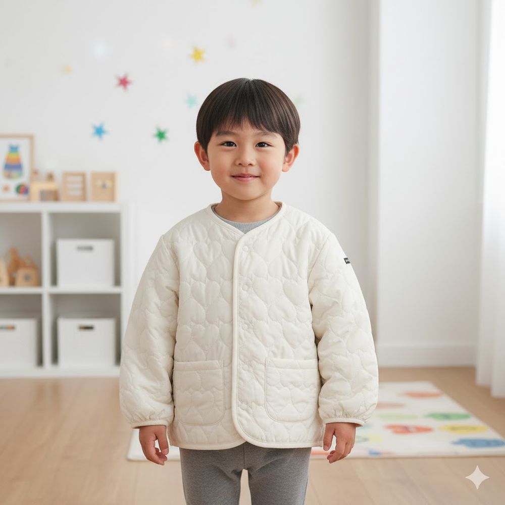 鋪棉夾克 超細纖維-象牙白色