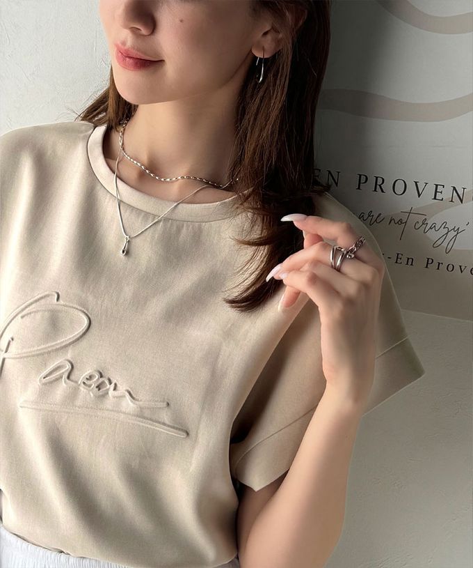 日本 Classical Elf - Java 低調logo印花寬短袖上衣-淺米棕