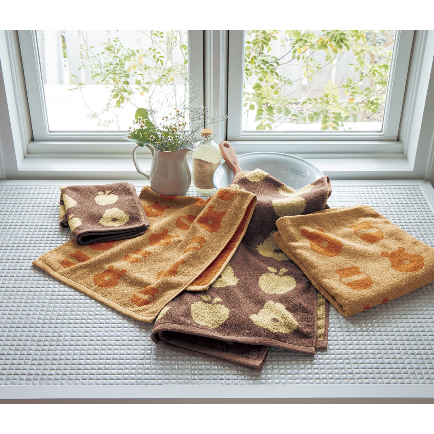 日本千趣會 - 迪士尼 浴巾兩件組-奇奇蒂蒂-咖 (55x115cm)