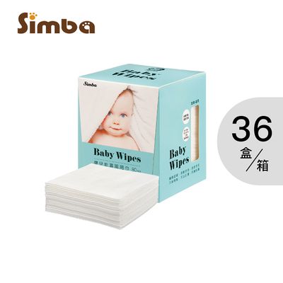 Simba 小獅王辛巴 - 溫暖呵護乾濕兩用巾-均色(藍/粉)-36入(箱)