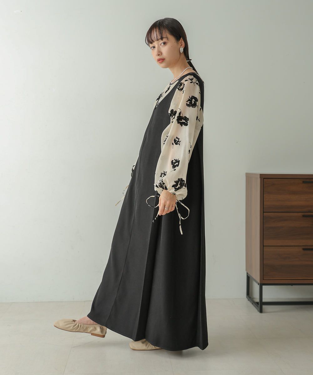 日本 Bab - 2WAY側鬆緊修身背心裙-黑