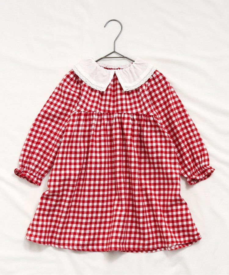 日本 apres les cours - 少女系滿版印花定番長袖洋裝-碎花-暖黃