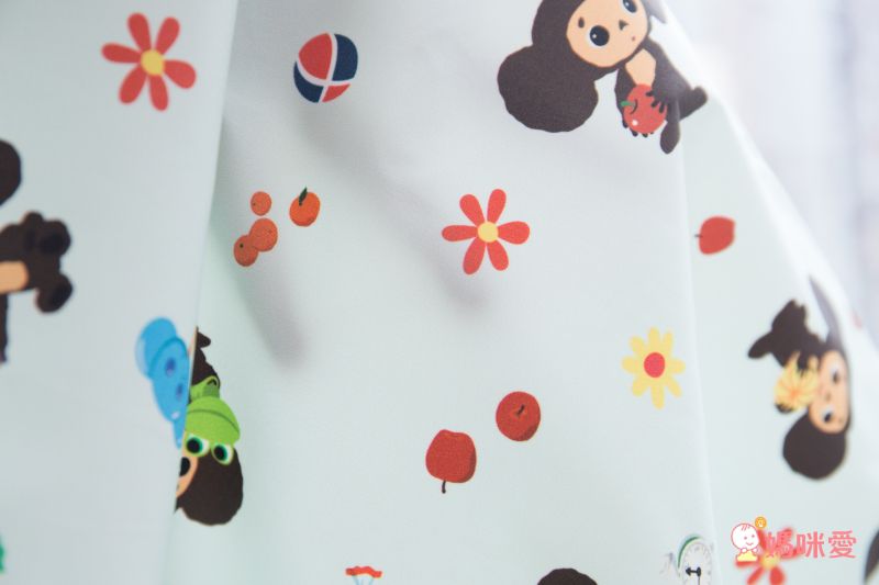 日本 akachan to issyo - 日本製防水玩沙衣/畫畫衣-交通工具-杏 (80-90㎝)-附收納袋