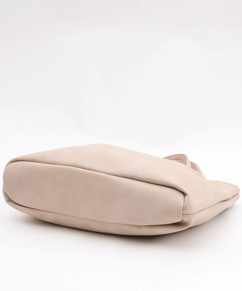 日本 COOCO - 簡約抓皺大容量肩背包-水藍 (37x33.5x10cm)