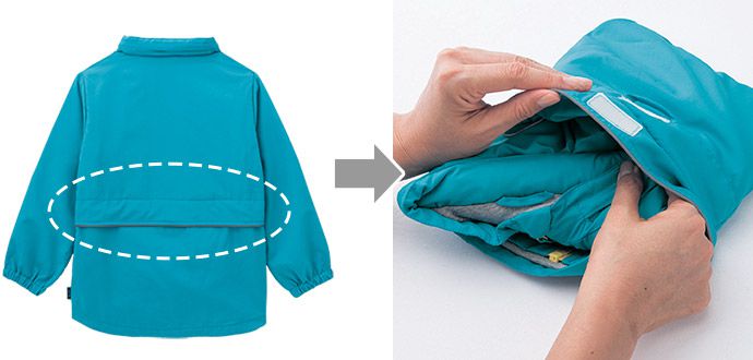 日本千趣會 - GITA 內裡純棉防風外套(帽子可收納)-深藍X灰