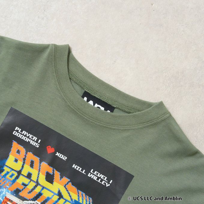 日本 b-ROOM - 聯名款 印花長袖上衣-回到未來電影場景-黑