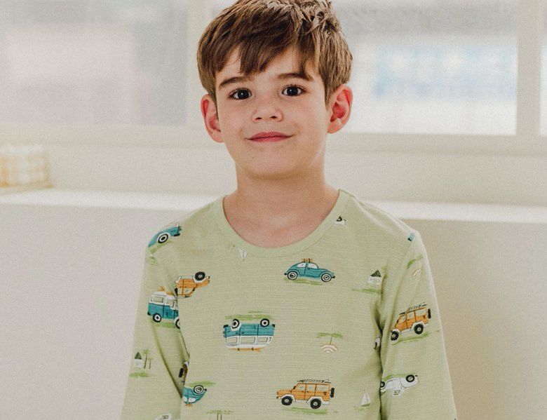 韓國 Mavarm Organic - 有機棉透氣七分袖家居服-出遊車車