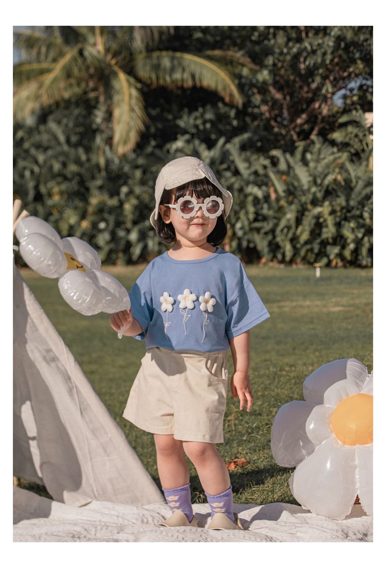 純棉立體圓領休閒短袖上衣-愛心-粉色