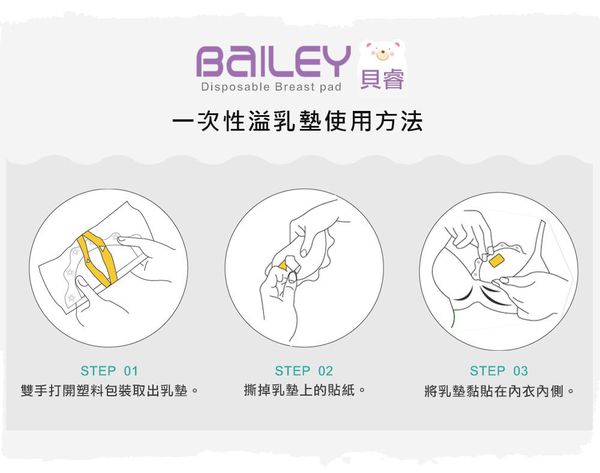 韓國 BAILEY 貝睿 - 感溫母乳儲存袋-新手媽媽超值組-壺嘴型30入x2+防溢乳墊120入x1