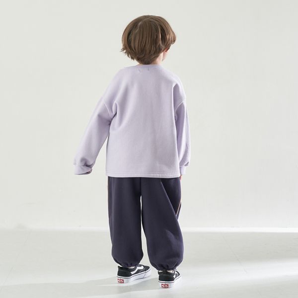 日本 b-ROOM - 裏毛定番英文印花長袖上衣-炭灰