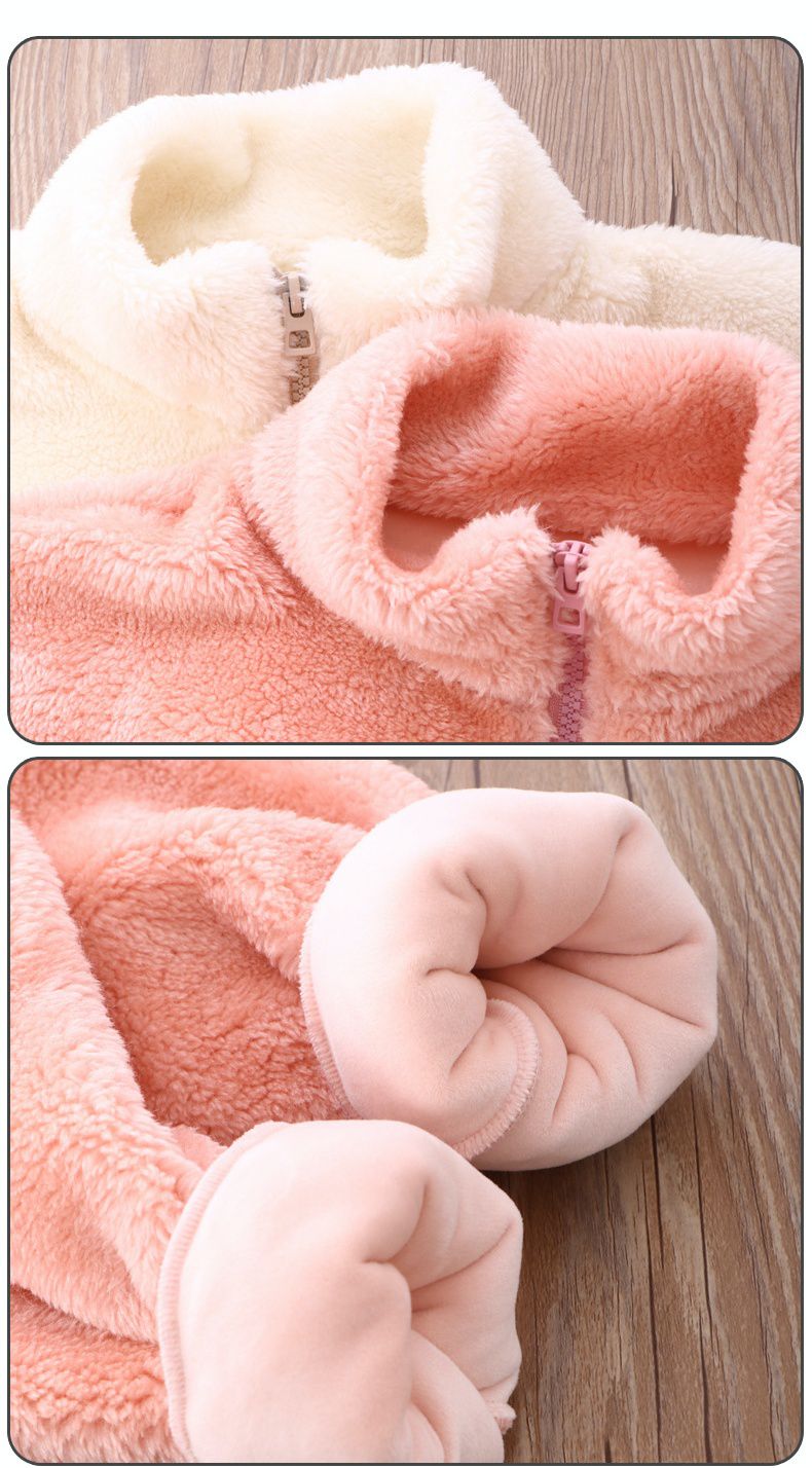 加厚保暖舒絨棉長袖外套-小標籤-米白色