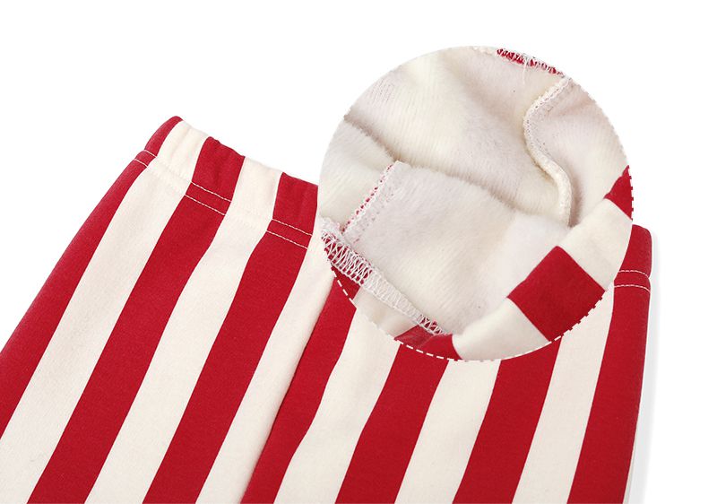 韓國 OZKIZ - (內刷毛)條紋聖誕老人套裝