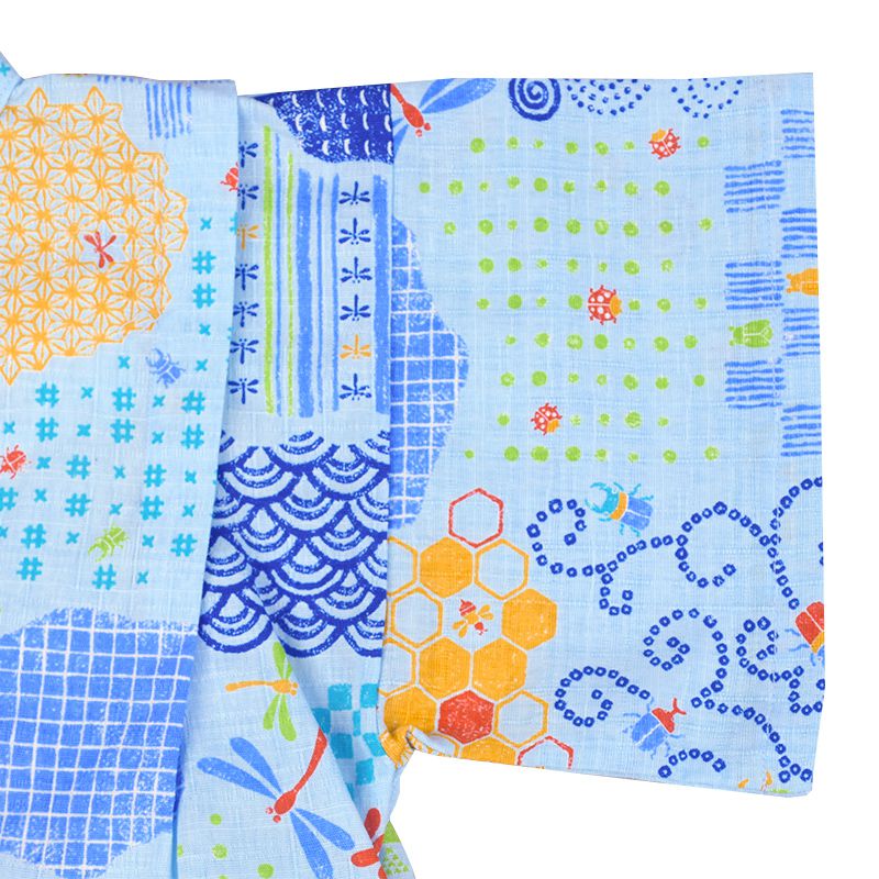 akachan honpo - 兩件式甚平-昆蟲-藍色