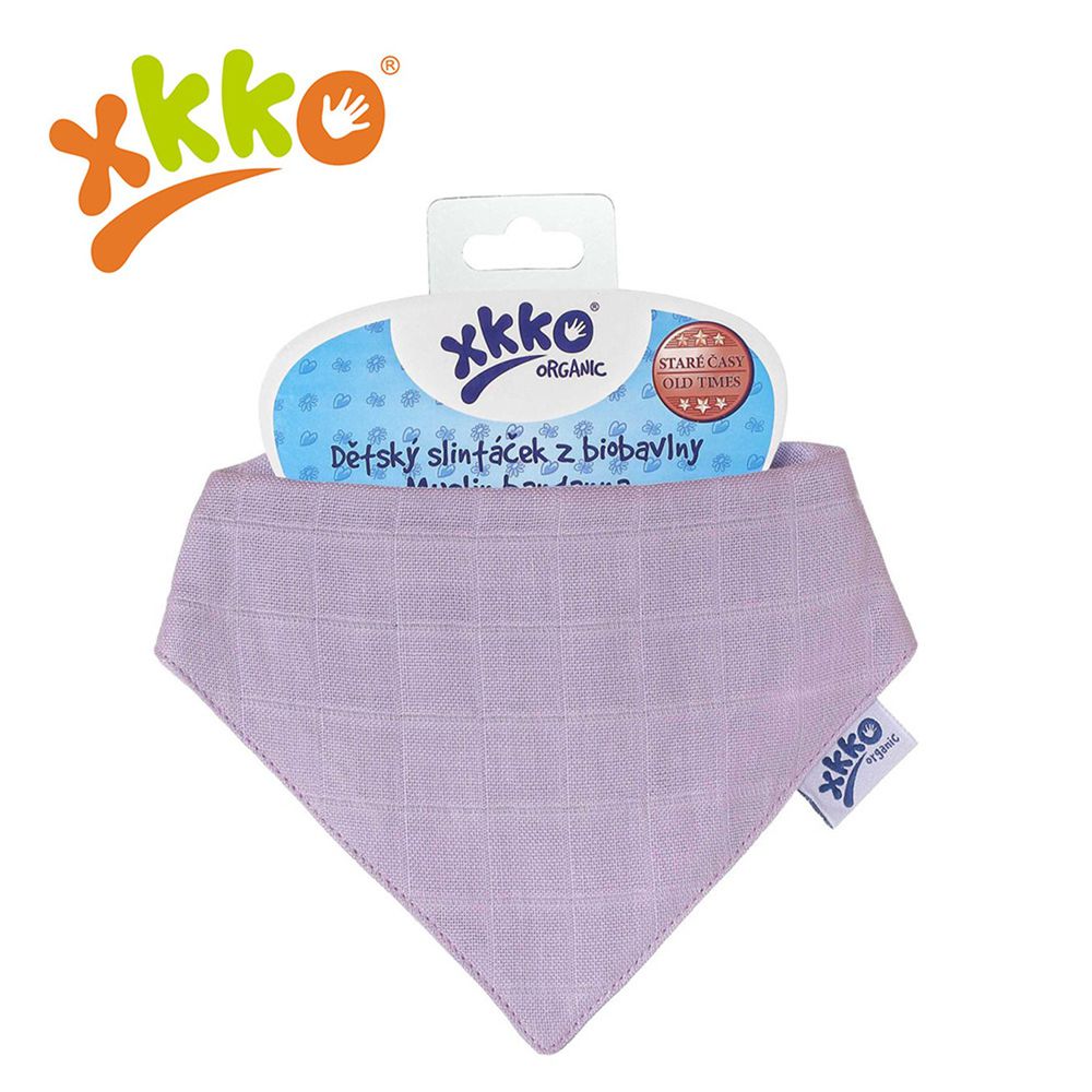 XKKO - 有機棉紗布口水巾-粉紫色
