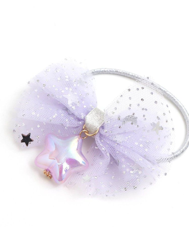 日本 apres les cours - 閃耀星星薄紗蝴蝶結髮圈-白 (F)