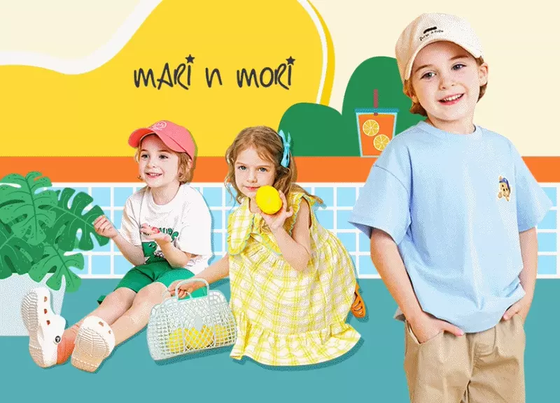 韓國 WALTON kids - FRESH五彩文字上衣-紫