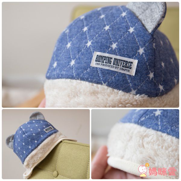 日本 Connect M - 日本製可愛冬帽-小童款-熊耳漁夫帽_紅藍格子-74-2006