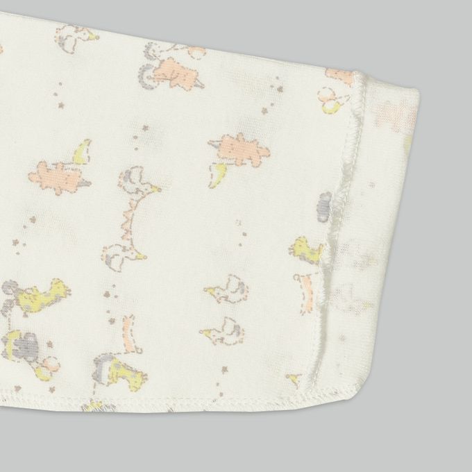 akachan honpo - 長袖新生兒內衣6件組-按扣款-米白色 (50~60cm)