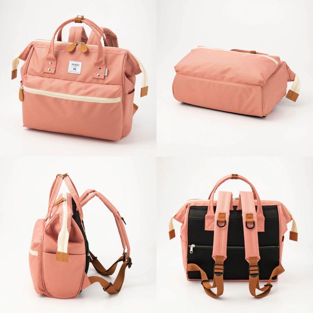 日本千趣會 - Anello GITA聯名大開口兒童寬版水平後背包/書包-黑