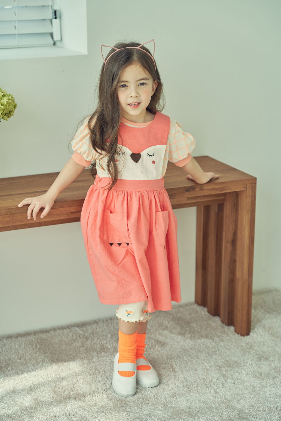 韓國 Mimico - 碧眼狐狸無袖洋裝